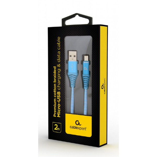 Фото - Кабель Cablexpert USB 2.0 A - microUSB Premium 2m Blue (CC-USB2B-AMmBM-2M-VW)
