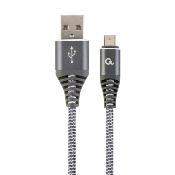 Фото - Кабель Cablexpert USB 2.0 A - microUSB Premium 2m Grey (CC-USB2B-AMmBM-2M-WB2)