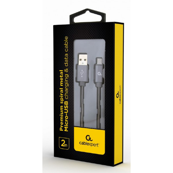 Фото - Кабель Cablexpert USB 2.0 A - microUSB Premium 2m Grey (CC-USB2S-AMmBM-2M-BG)