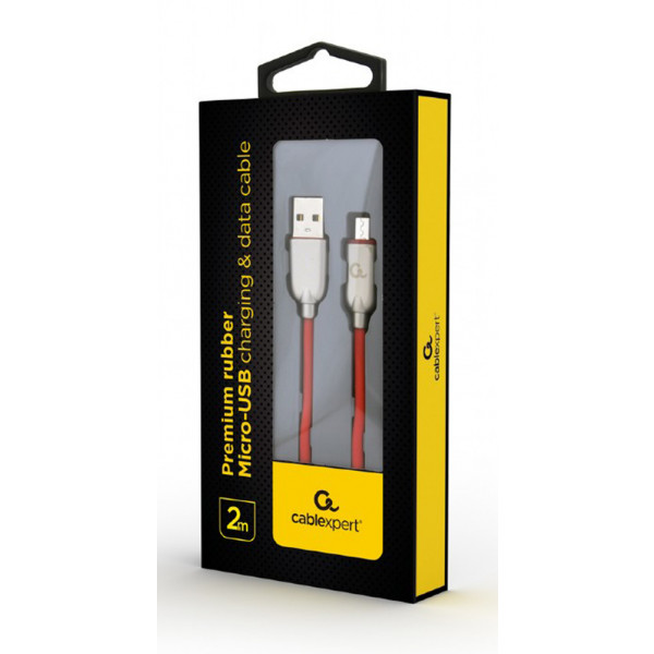 Фото - Кабель Cablexpert USB 2.0 A - microUSB Premium 2m Red (CC-USB2R-AMmBM-2M-R)
