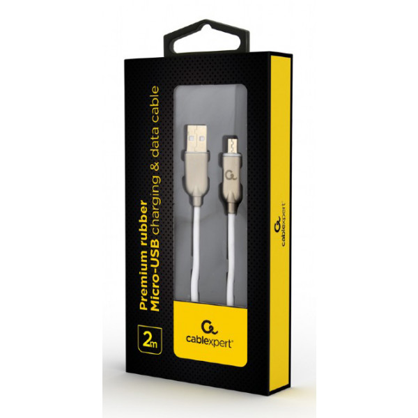 Фото - Кабель Cablexpert USB 2.0 A - microUSB Premium 2m White (CC-USB2R-AMmBM-2M-W)