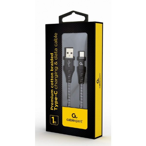 Фото - Кабель синхронізації даних Cablexpert USB 2.0 A - USB Type-C Premium 1m Black (CC-USB2B-AMCM-1M-BW)