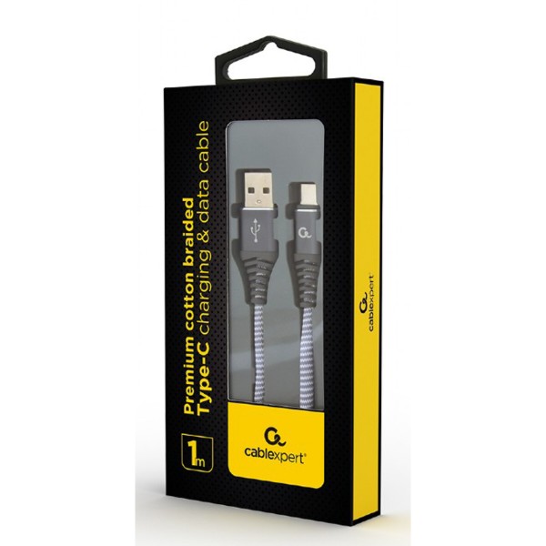 Фото - Кабель Cablexpert USB 2.0 A - USB Type-C Premium 1m White (CC-USB2B-AMCM-1M-BW2)