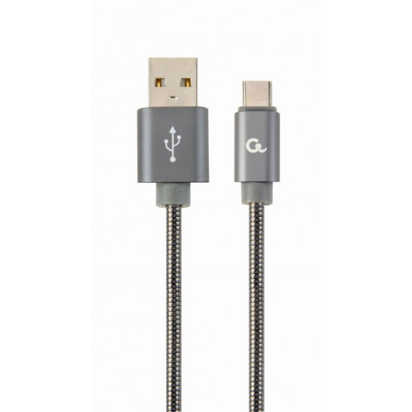 Фото - Кабель Cablexpert USB 2.0 A - USB Type-C Premium 2m Grey (CC-USB2S-AMCM-2M-BG)