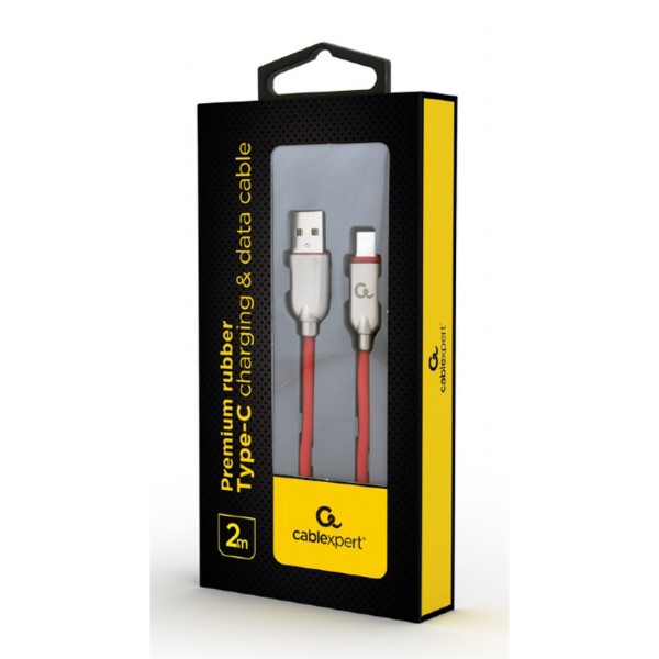 Фото - Кабель Cablexpert USB 2.0 A - USB Type-C Premium 2m Red (CC-USB2R-AMCM-2M-R)