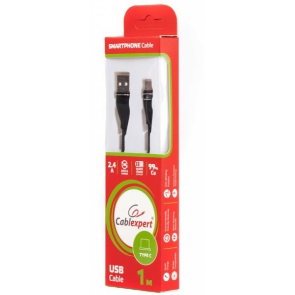 Фото - Кабель Cablexpert USB 2.0 A - USB Type-C Premium Black 1m (CCPB-C-USB-11BK)