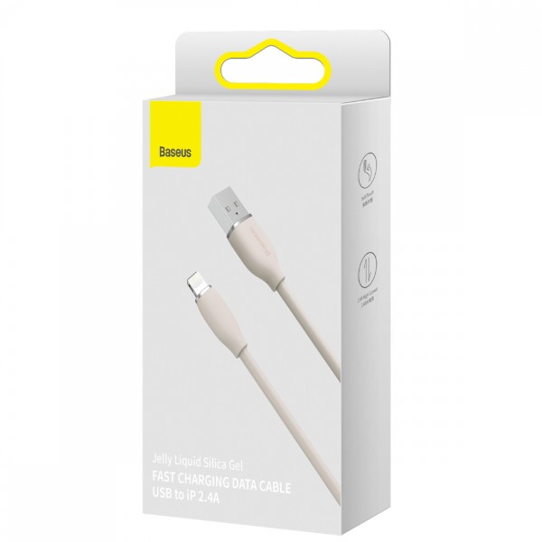 Фото - Кабель Baseus Jelly Liquid Silica Gel Fast Charging Data Cable USB to iP 2.4A 1.2m Pink (CAGD000004)