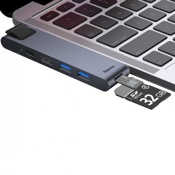 Фото - Хаб USB Baseus Thunderbolt C+Pro Seven-in-one smart HUB (CAHUB-L0G)