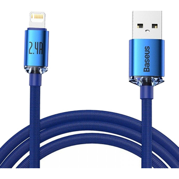 Фото - Кабель синхронізації даних Baseus USB to Lightning 2.4A 1.2m Blue (CAJY000003)
