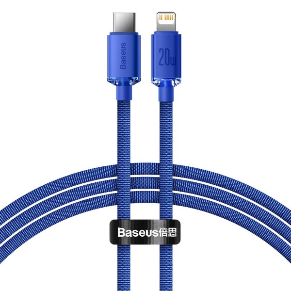 Фото - Кабель Baseus Crystal Shine Series Fast Charging Data Cable Type-C to iP 20W 1.2m Blue (CAJY000203)