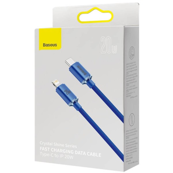 Фото - Кабель Baseus Crystal Shine Series Fast Charging Data Cable Type-C to iP 20W 2m Blue (CAJY000303)