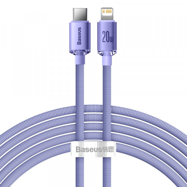 Фото - Кабель синхронізації даних Baseus Crystal Shine Series Fast Charging Data Cable Type-C to iP 20W 2m Purple (CAJY000305)