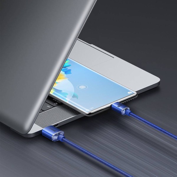 Фото - Кабель Baseus Crystal Shine Series Fast Charging Data Cable USB to Type-C 100W 1.2m Blue (CAJY000403)