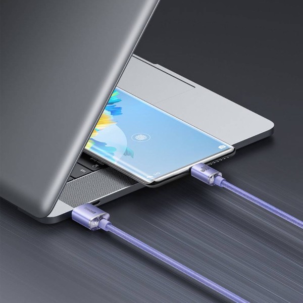Фото - Кабель Baseus Crystal Shine Series Fast Charging Data Cable USB to Type-C 100W 1.2m Purple (CAJY000405)
