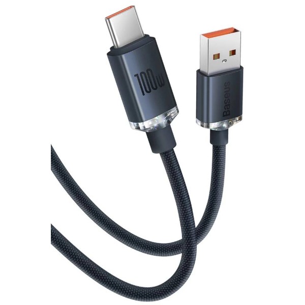 Фото - Кабель Baseus Crystal Shine Series Fast Charging Data Cable USB to Type-C 100W 2m Black (CAJY000501)