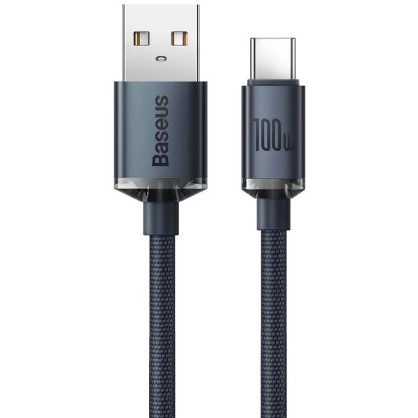 Фото - Кабель Baseus Crystal Shine Series Fast Charging Data Cable USB to Type-C 100W 2m Black (CAJY000501)