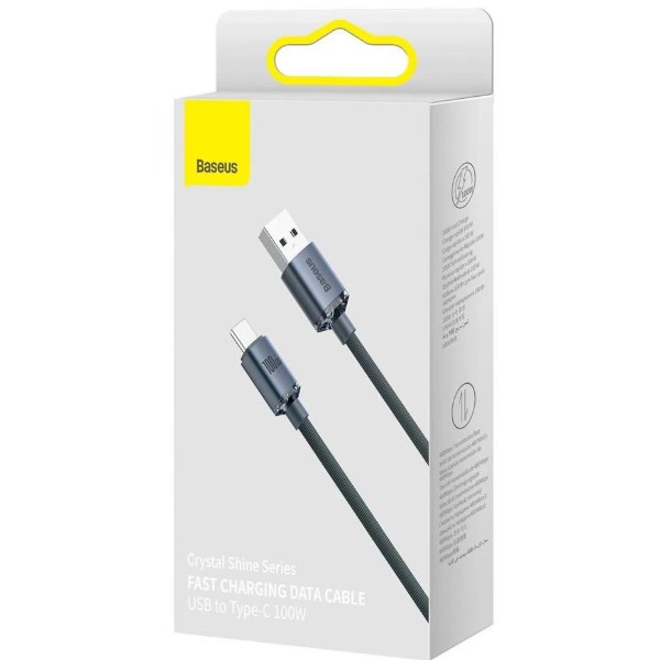 Фото - Кабель Baseus Crystal Shine Series Fast Charging Data Cable USB to Type-C 100W 2m Black (CAJY000501)