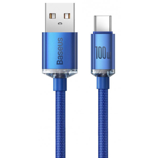Фото - Кабель синхронізації даних Baseus Crystal Shine Series Fast Charging Data Cable USB to Type-C 100W 2m Blue (CAJY000503)