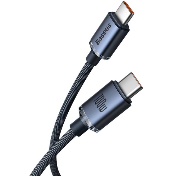 Фото - Кабель Baseus Crystal Shine Series Fast Charging Data Cable Type-C to Type-C 100W 1.2m Black (CAJY000601)