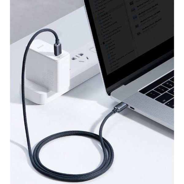 Фото - Кабель Baseus Crystal Shine Series Fast Charging Data Cable Type-C to Type-C 100W 1.2m Black (CAJY000601)