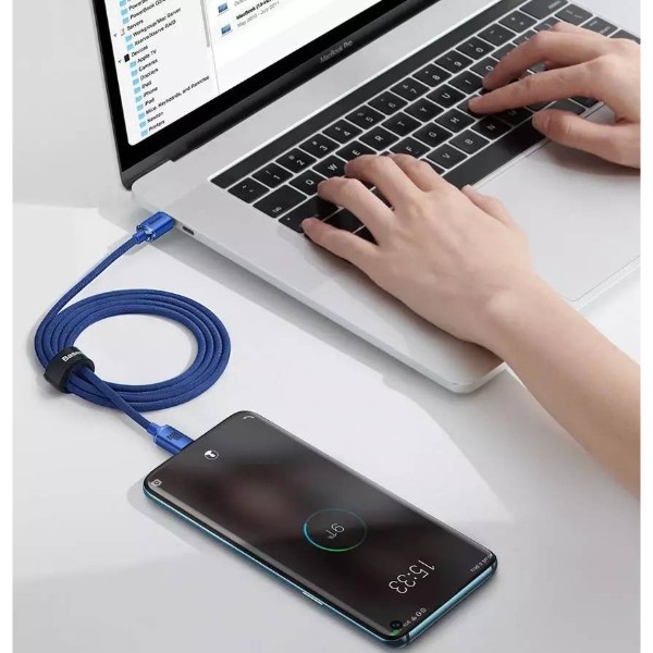 Фото - Кабель Baseus Crystal Shine Series Fast Charging Data Cable Type-C to Type-C 100W 1.2m Blue (CAJY000603)