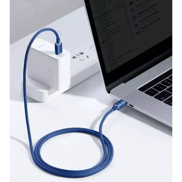 Фото - Кабель Baseus Crystal Shine Series Fast Charging Data Cable Type-C to Type-C 100W 1.2m Blue (CAJY000603)