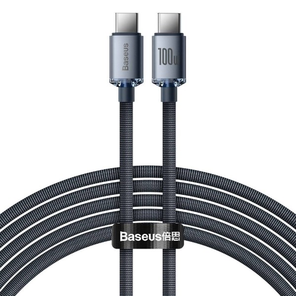 Фото - Кабель Baseus Crystal Shine Series Fast Charging Data Cable Type-C to Type-C 100 W 2 m Black (CAJY000701)