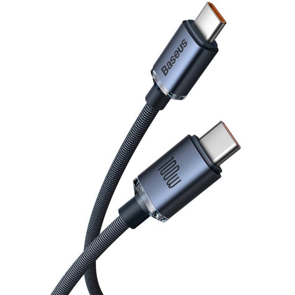 Фото - Кабель Baseus Crystal Shine Series Fast Charging Data Cable Type-C to Type-C 100 W 2 m Black (CAJY000701)