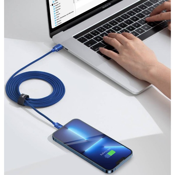 Фото - Кабель Baseus Crystal Shine Series Fast Charging Data Cable Type-C to Type-C 100 W 2 m Blue (CAJY000703)
