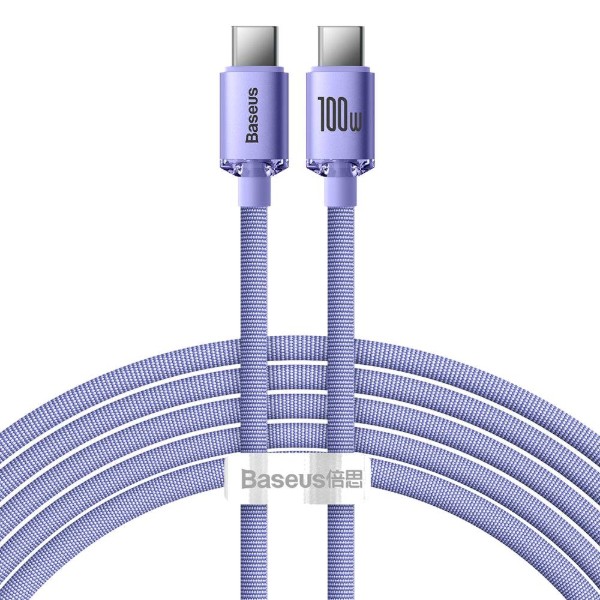 Фото - Кабель Baseus Crystal Shine Series Fast Charging Data Cable Type-C to Type-C 100 W 2 m Purple (CAJY000705)