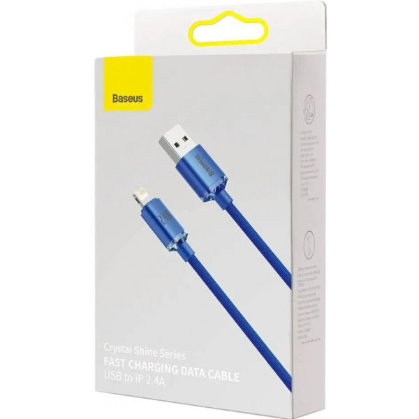 Фото - Кабель синхронізації даних Baseus USB to Lightning 2.4A 1.2m Blue (CAJY000003)