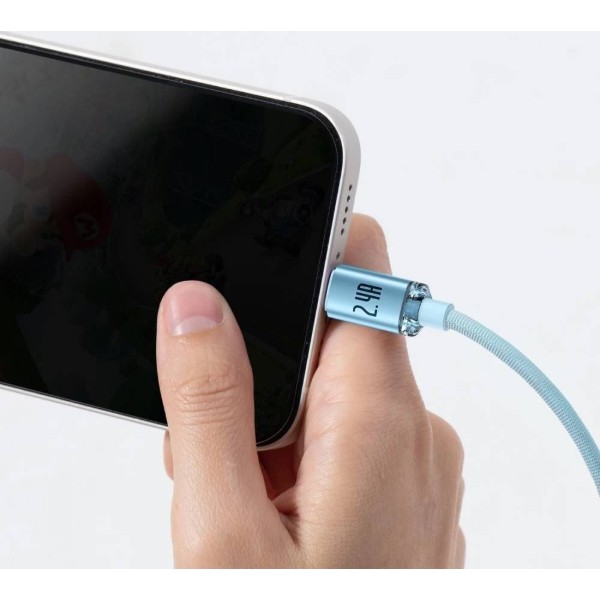 Фото - Кабель Baseus Crystal Shine Series Fast Charging Data Cable USB to iP 2.4A 1.2m Sky Blue (CAJY001103)