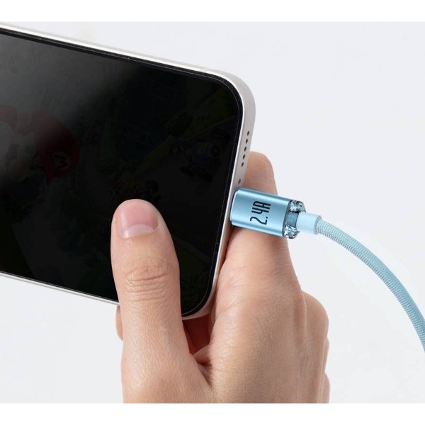Фото - Кабель Baseus Crystal Shine Series Fast Charging Data Cable USB to iP 2.4A 2m Sky Blue (CAJY001203)