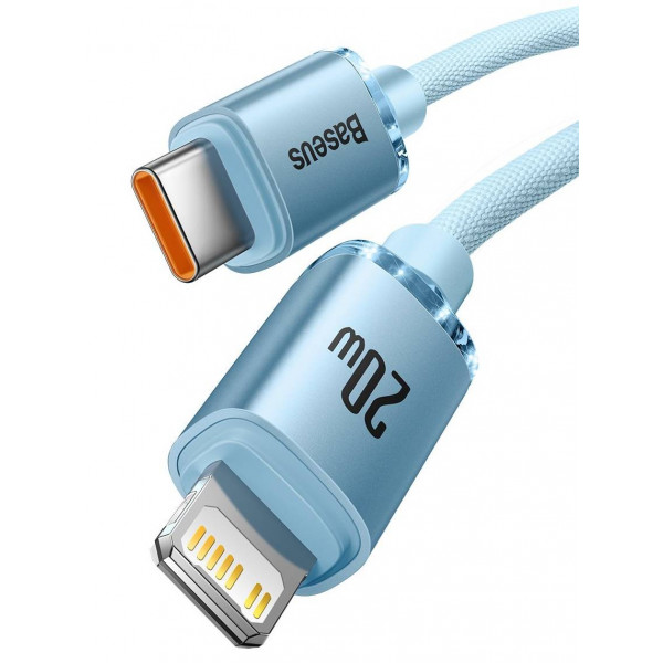 Фото - Кабель Baseus Crystal Shine Series Fast Charging Data Cable Type-C to iP 20W 1.2m Sky Blue (CAJY001303)