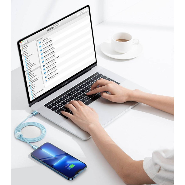 Фото - Кабель Baseus Crystal Shine Series Fast Charging Data Cable Type-C to iP 20W 1.2m Sky Blue (CAJY001303)