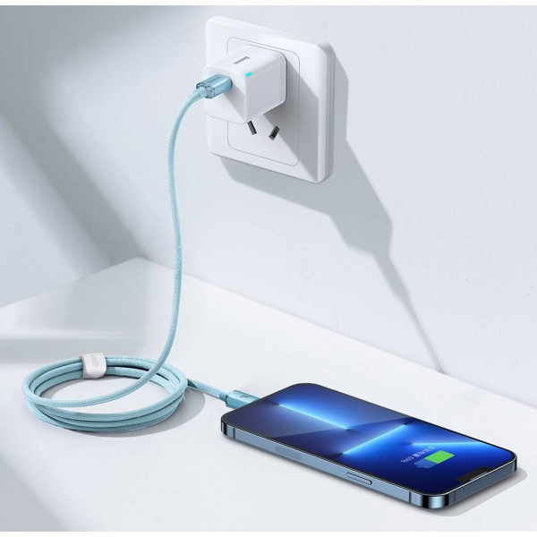 Фото - Кабель Baseus Crystal Shine Series Fast Charging Data Cable Type-C to iP 20W 1.2m Sky Blue (CAJY001303)