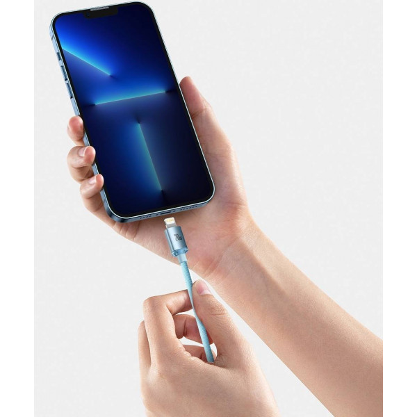 Фото - Кабель Baseus Crystal Shine Series Fast Charging Data Cable Type-C to iP 20W 1.2m Sky Blue (CAJY001303)
