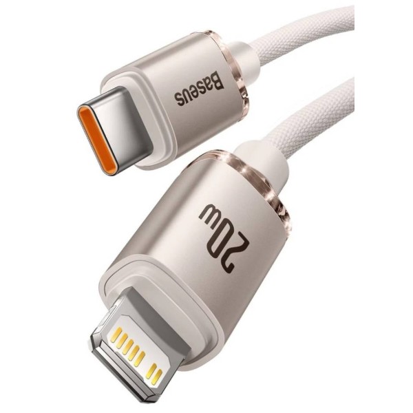 Фото - Кабель Baseus Crystal Shine Series Fast Charging Data Cable Type-C to iP 20W 1.2m Pink (CAJY001304)