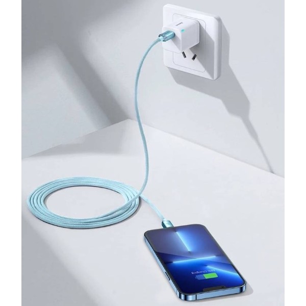 Фото - Кабель Baseus Crystal Shine Series Fast Charging Data Cable Type-C to iP 20W 2m Sky Blue (CAJY001403)