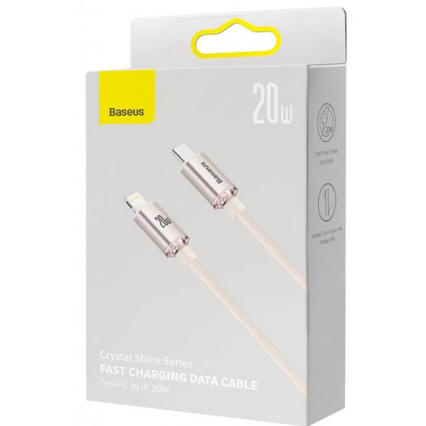Фото - Кабель Baseus Crystal Shine Series Fast Charging Data Cable Type-C to iP 20W 2m Pink (CAJY001404)