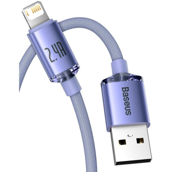 Фото - Кабель Baseus USB to Lightning 2.4A 2m Violet (CAJY000105)