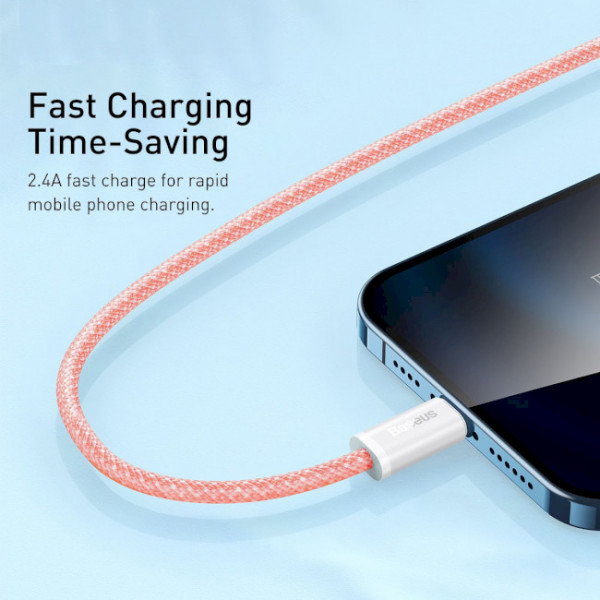 Фото - Кабель синхронізації даних Baseus Dynamic Series Fast Charging Data Cable USB to iP 2.4A 1m Orange (CALD000407)