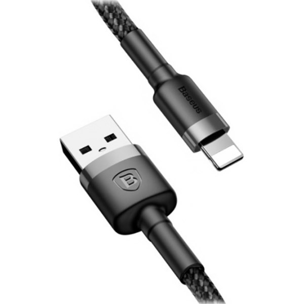 Фото - Кабель синхронізації даних Baseus Cafule Cable USB for iP 2A 3 m Black/Grey (CALKLF-RG1)