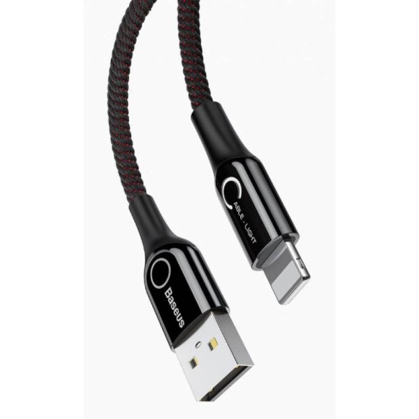 Фото - Кабель Baseus C-shaped Light Intelligent Power-Off Cable Black (CALCD-01)