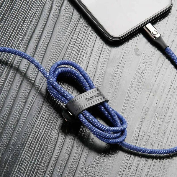 Фото - Кабель синхронізації даних Baseus C-shaped Light Intelligent Power-off Cable 2.4A 1 m Blue (CALCD-03)
