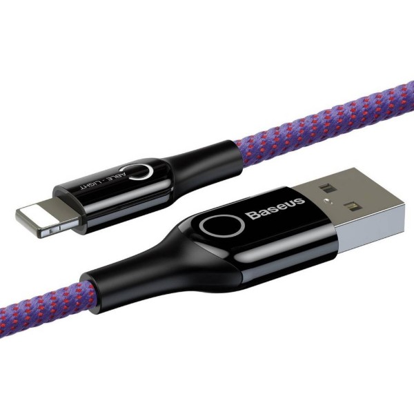 Фото - Кабель Baseus C-shaped Light Intelligent Power-off Cable 2.4A 1 m Purple (CALCD-05)