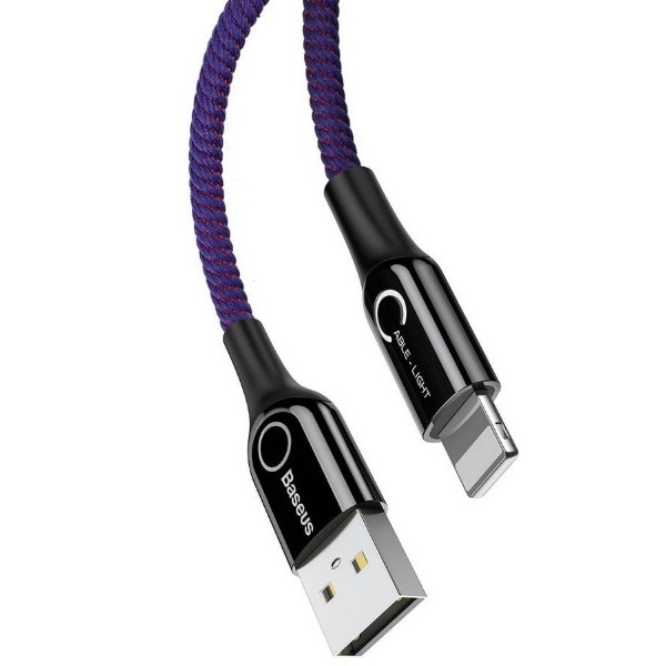 Фото - Кабель Baseus C-shaped Light Intelligent Power-off Cable 2.4A 1 m Purple (CALCD-05)