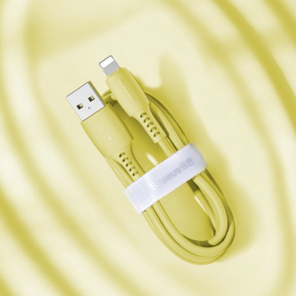 Фото - Кабель Baseus Colourful Cable USB for iP 2.4A 1.2 m Yellow (CALDC-0Y)