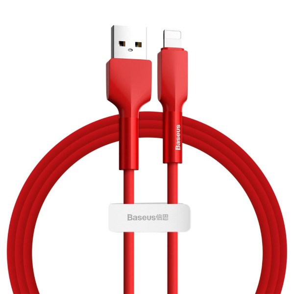 Фото - Кабель Baseus Silica Gel USB-Lightning 2.4A 1m Red (CALGJ-09)