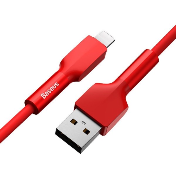 Фото - Кабель Baseus Silica Gel USB-Lightning 2.4A 1m Red (CALGJ-09)
